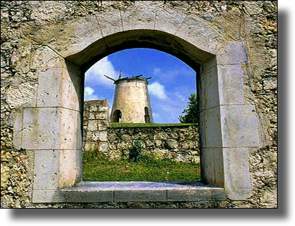 Window, Windmill, Moulin, Marie-Galante, Guadeloupe, French West Indies, Caribbean Island