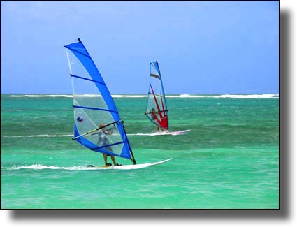 Windsurfers, water sports, Martinique, French West Indies, French Caribbean International