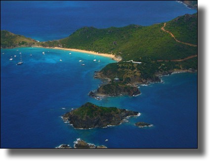 Colombier Plage Beach, St. Barts from the sky