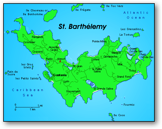 St. Barthelemy, hotels, Map, Carte, French West Indies, French Caribbean International