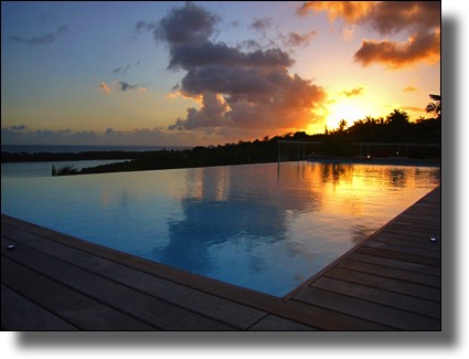 Sunset pool at a private vacation villa rental in St. Martin, Saint Martin, Sint Maarten, St. Marteen